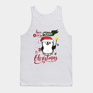 Have A Very Merry christmas cute penguin xmas Tank Top